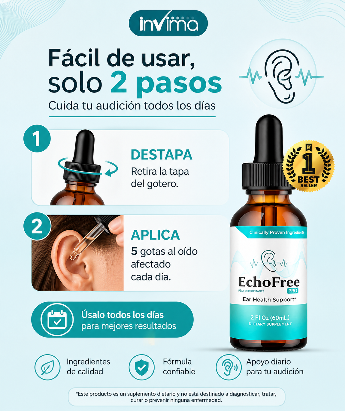 ECHOFREE Pro® Ataca el tinnitus desde la raíz